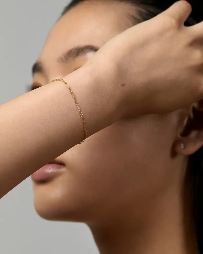 14K Gold Paper Clip Chain Bracelet | Nordstrom