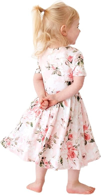 Posh Peanut Bamboo Viscose Soft Dress for Girls & Toddlers: Short Sleeve, Comfortable Sundress fo... | Amazon (US)