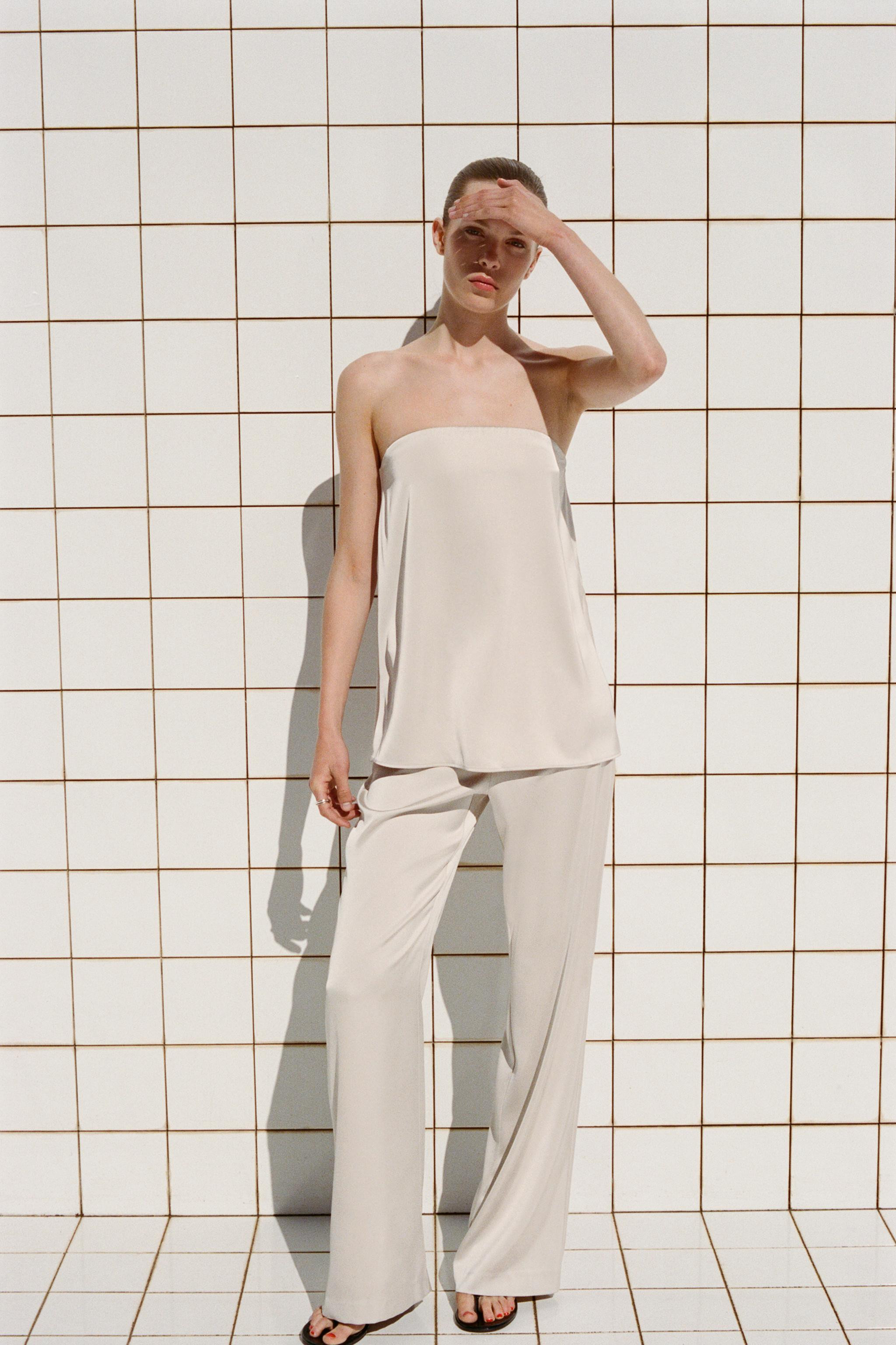 HIGH-WAIST SATIN TROUSERS | Zara UK