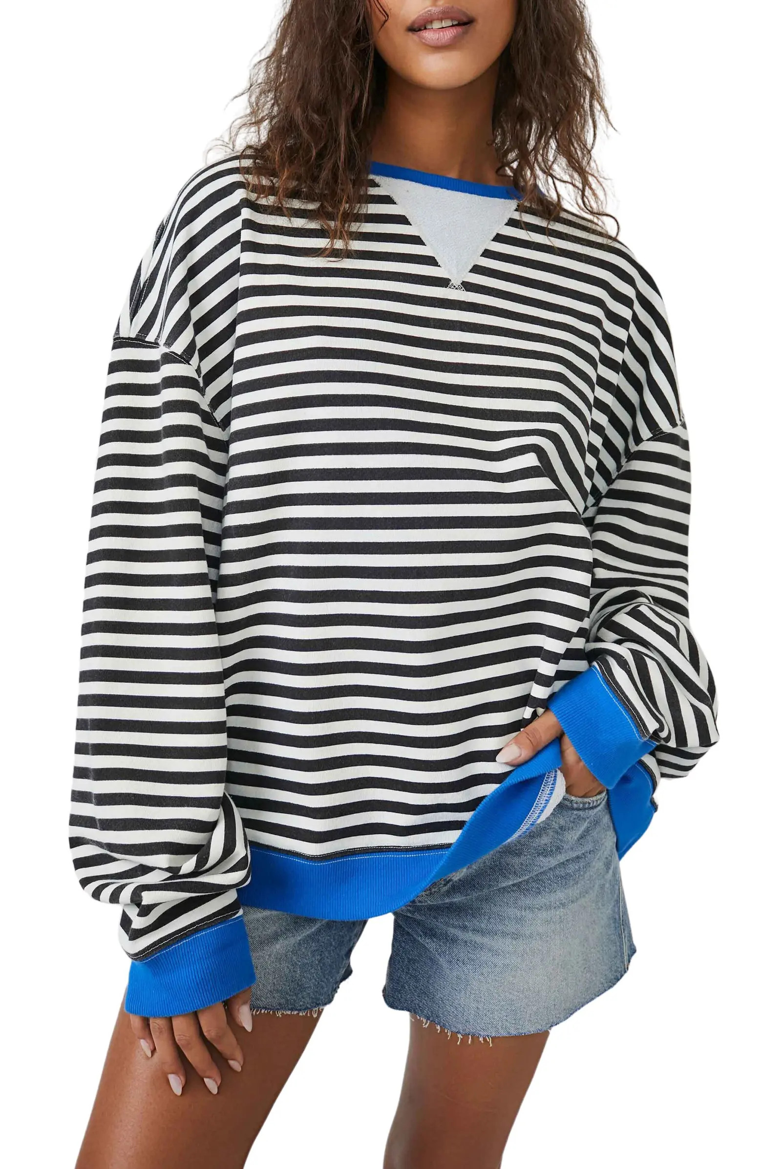 Oversize Stripe Sweatshirt | Nordstrom