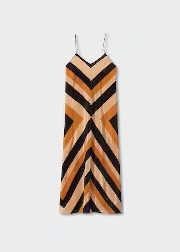 Striped satin dress | MANGO (US)