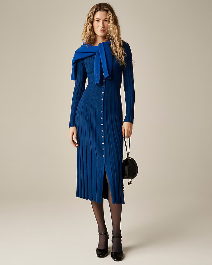 Wide-rib sweater-dress in merino wool | J. Crew US