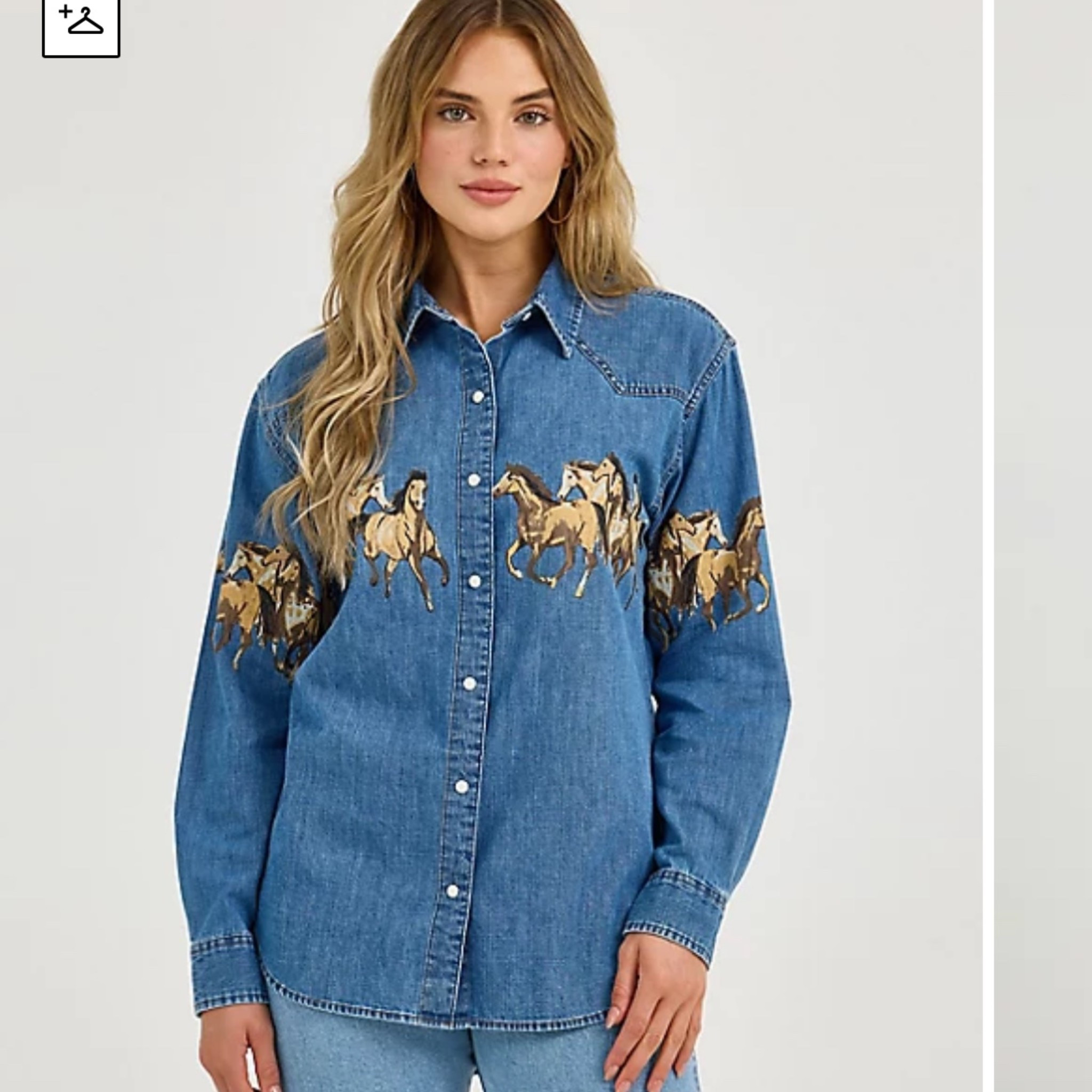 Cute western denim button up! Perfect for the Fort Worth stock yards, rodeo, Nashville, country concert. Wrangler!

#LTKFindsUnder100 #LTKStyleTip