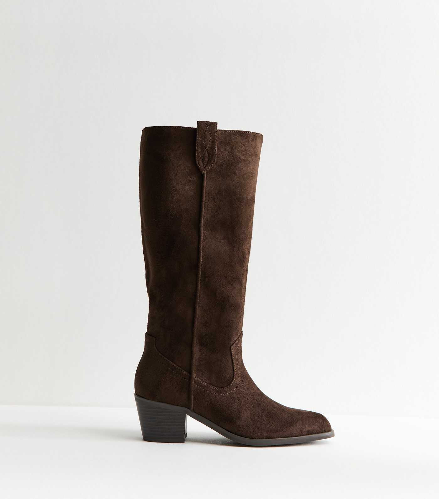 Brown Faux Suede Western Knee High Boots | New Look | New Look (UK)