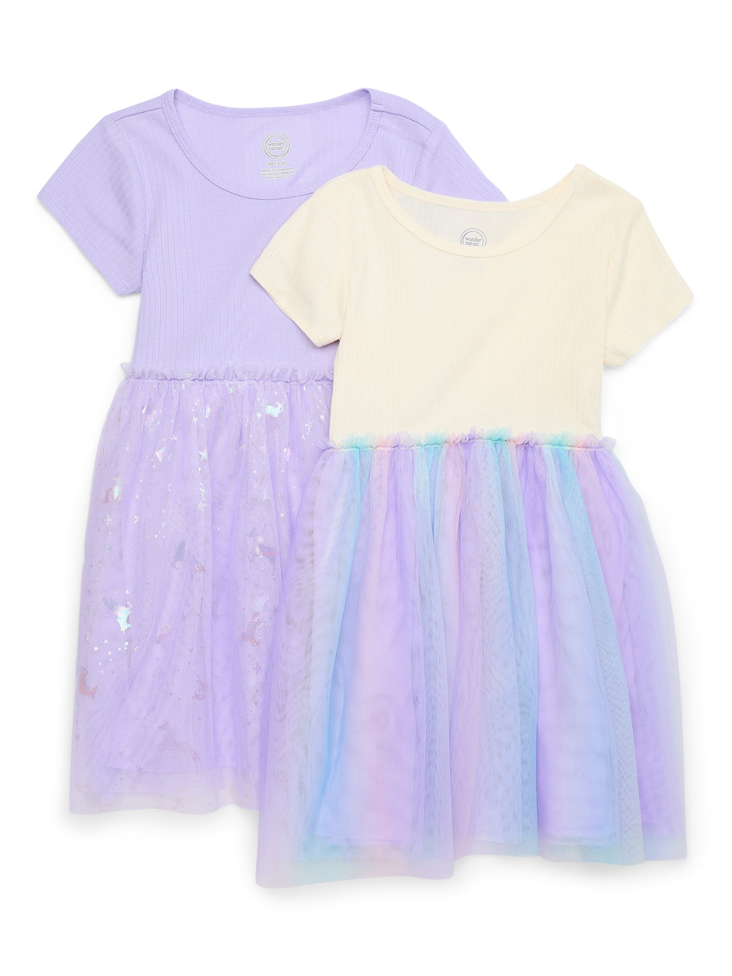 Wonder Nation Tutu Dress, 2 Pack, Sizes 4-18 & Plus - Walmart.com | Walmart (US)