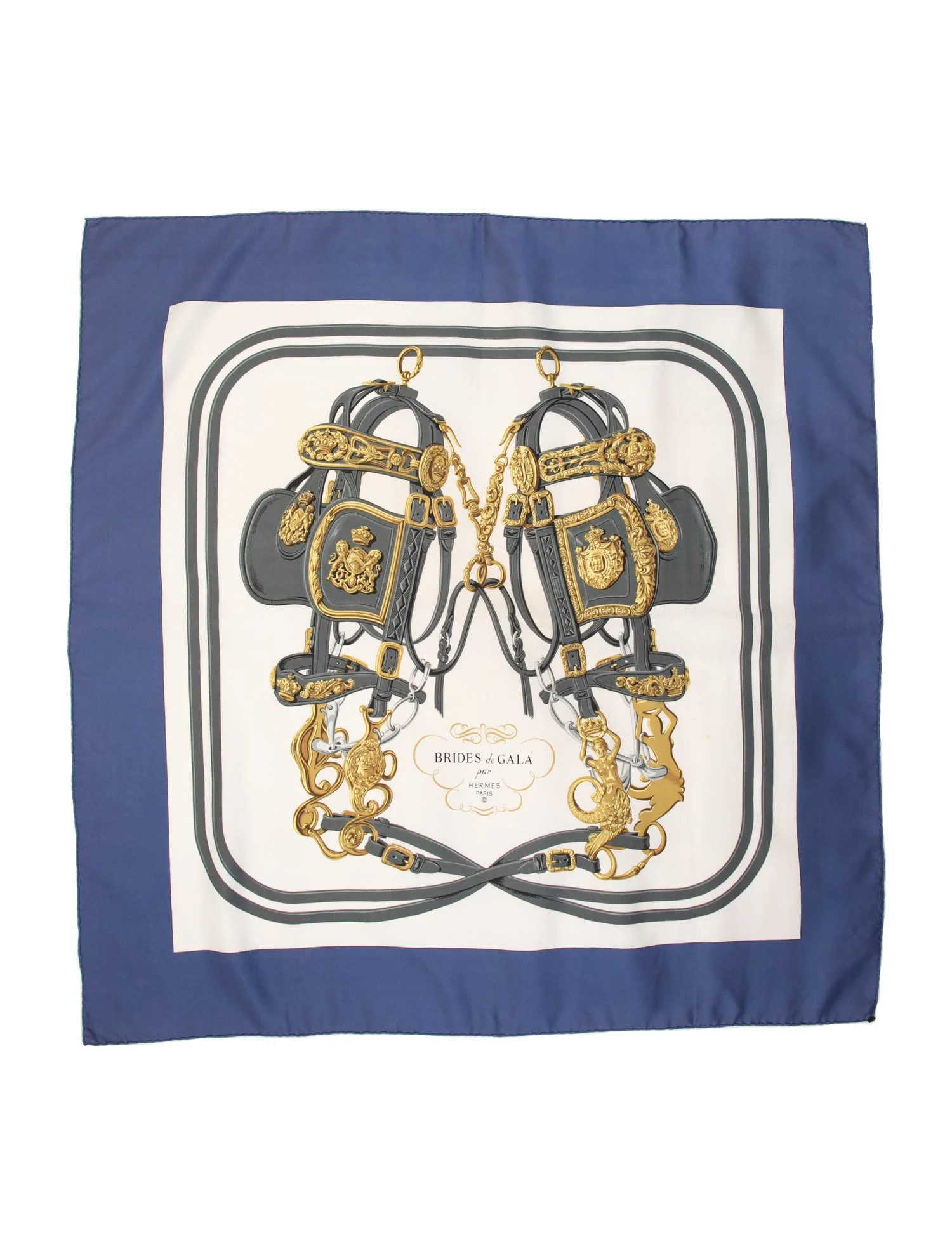 Herm\u00e8s Brides de Gala Silk Scarf - Blue Scarves and Shawls, Accessories - HER830844 | The Re... | The RealReal