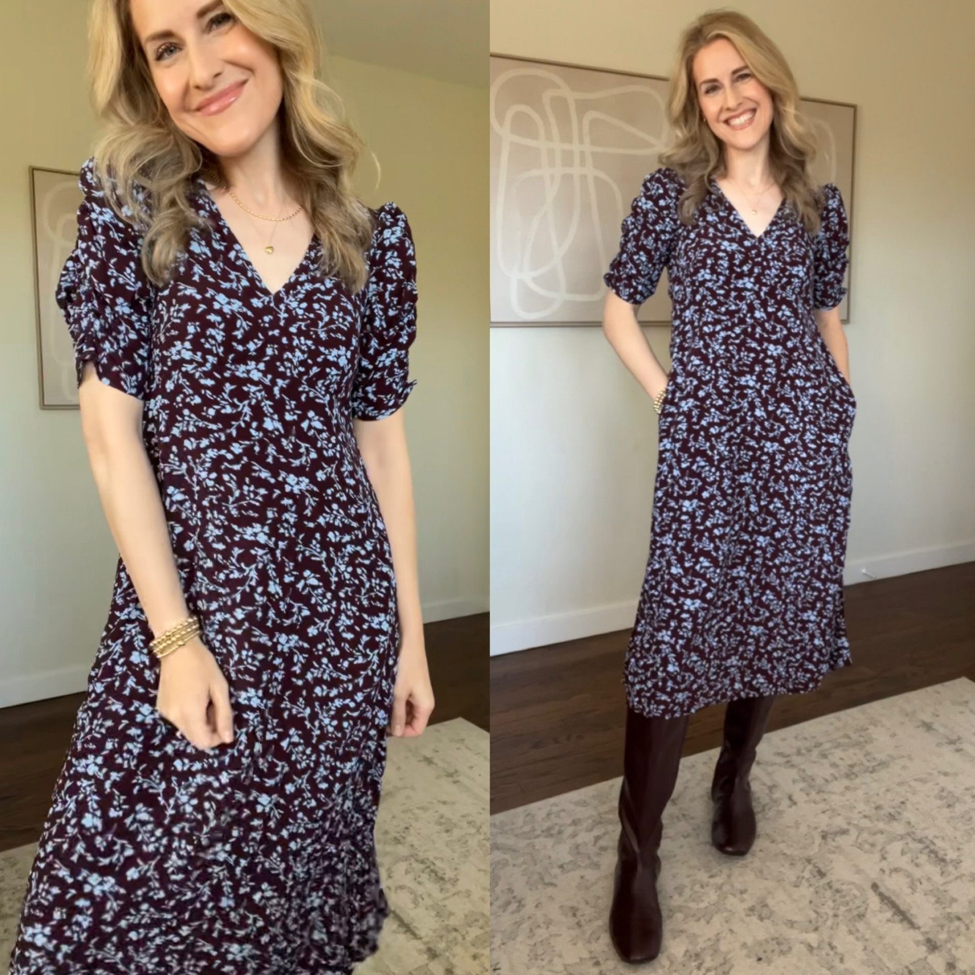 Walmart midi dress, lightweight, great work to weekend dress. Teacher outfit. Lots of ways to style for all seasons! I’m in my usual size small. #walmartfashion 

#LTKOver40 #LTKFindsUnder100 #LTKFindsUnder50