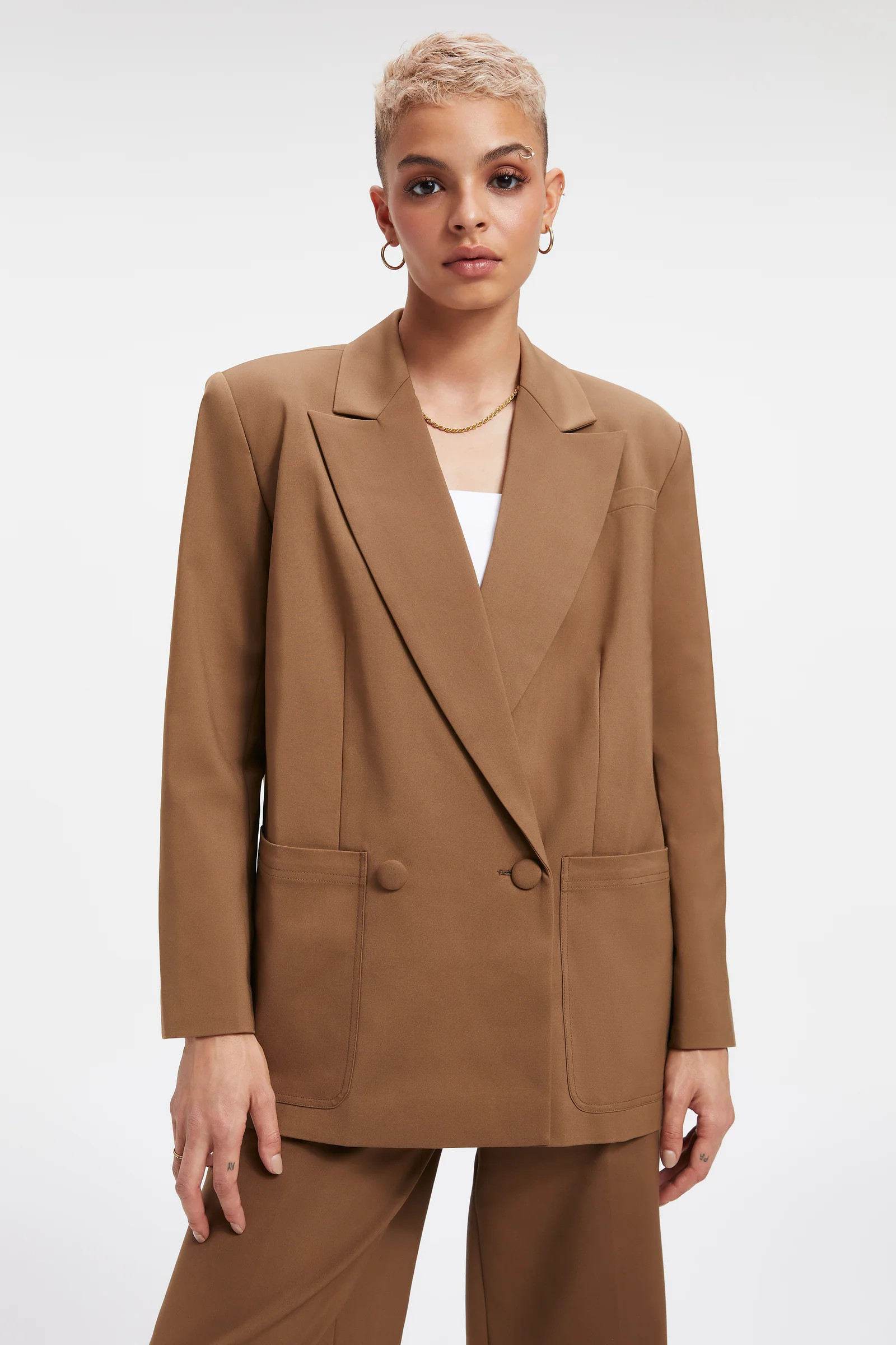 WOVEN BLAZER 2.0 | SEPIA001 | Good American