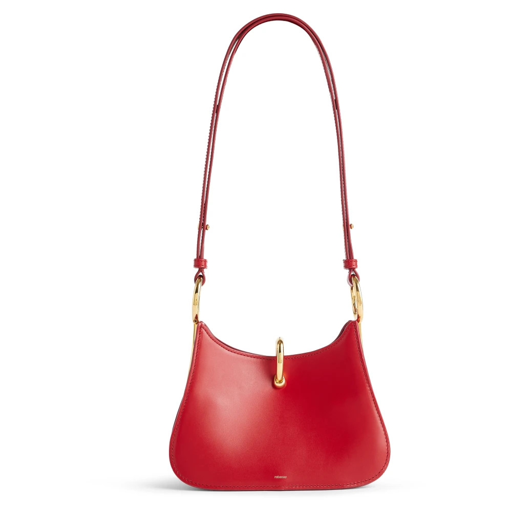 Rot/Gold Kleine Ring Leder Tasche | Rabanne | Umhängetaschen | Miinto | Miinto DE