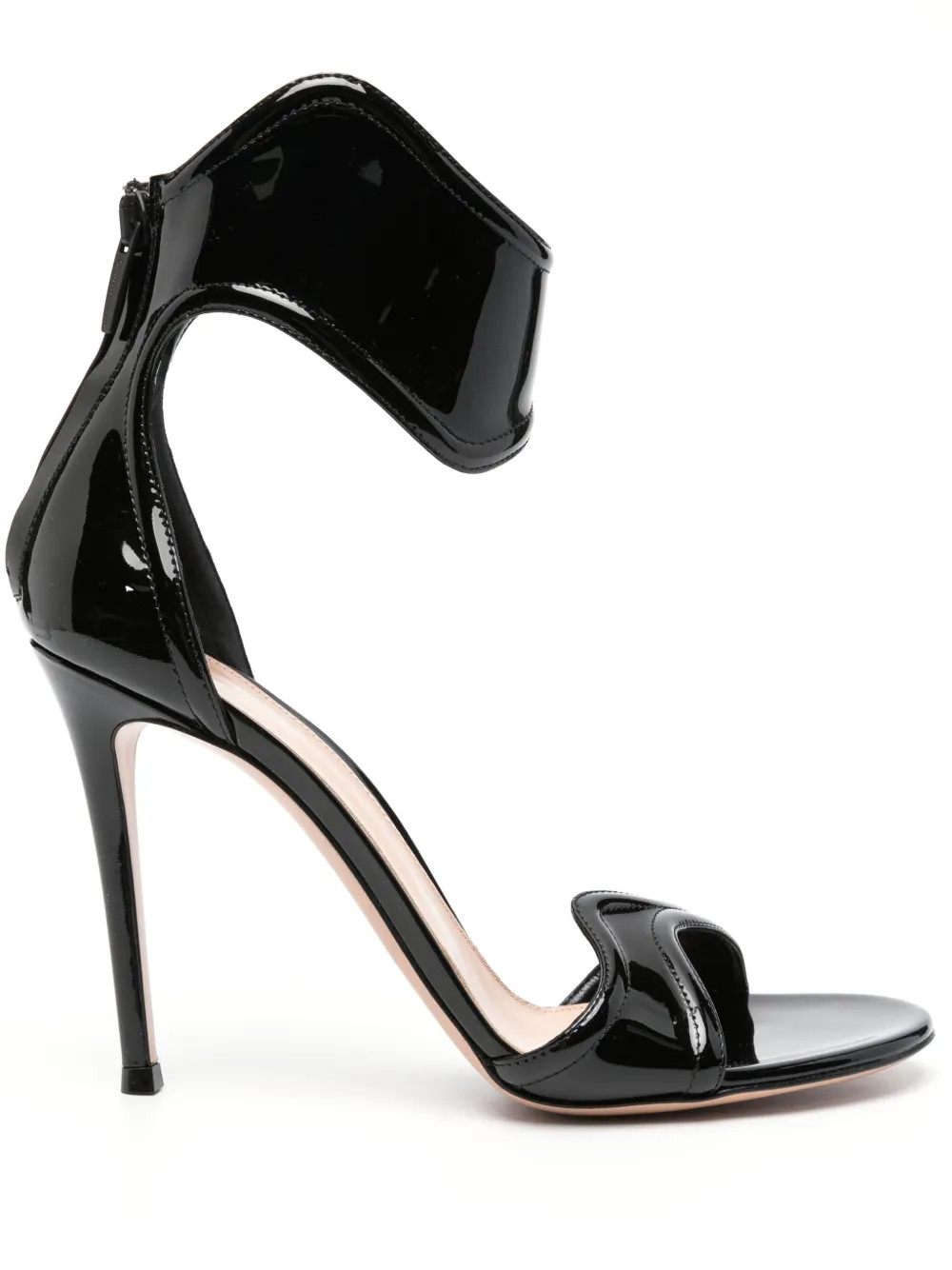 Gianvito Rossi Lucrezia 105mm Leather Sandals | Black | FARFETCH | Farfetch Global