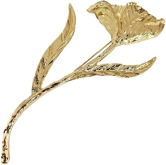 Large Big Flower Metal Brooch for Women Men Exaggerated Over Size Metal Floral Leaf Brooches Styl... | Amazon (US)