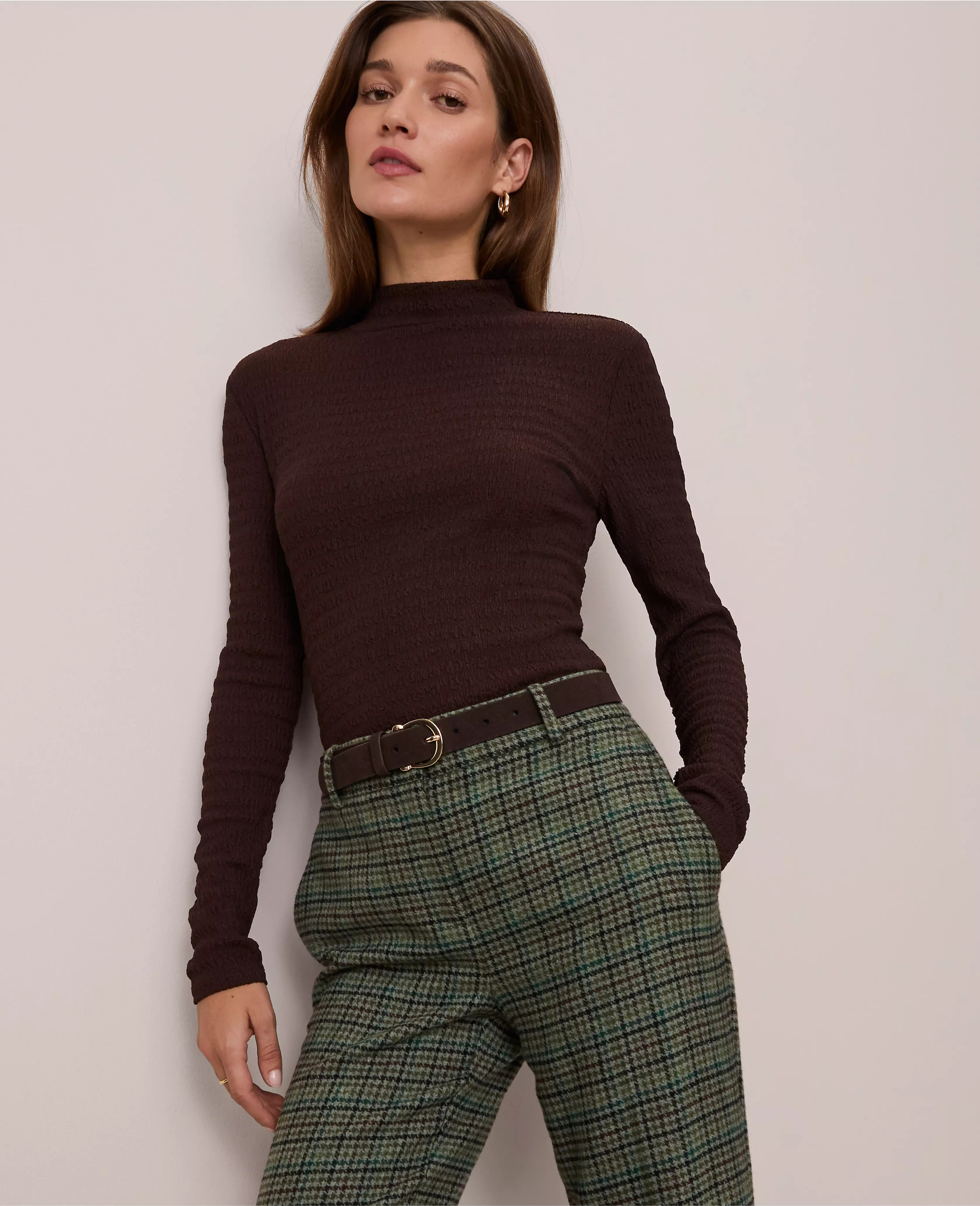 Petite Knit Mock Neck Top | Ann Taylor