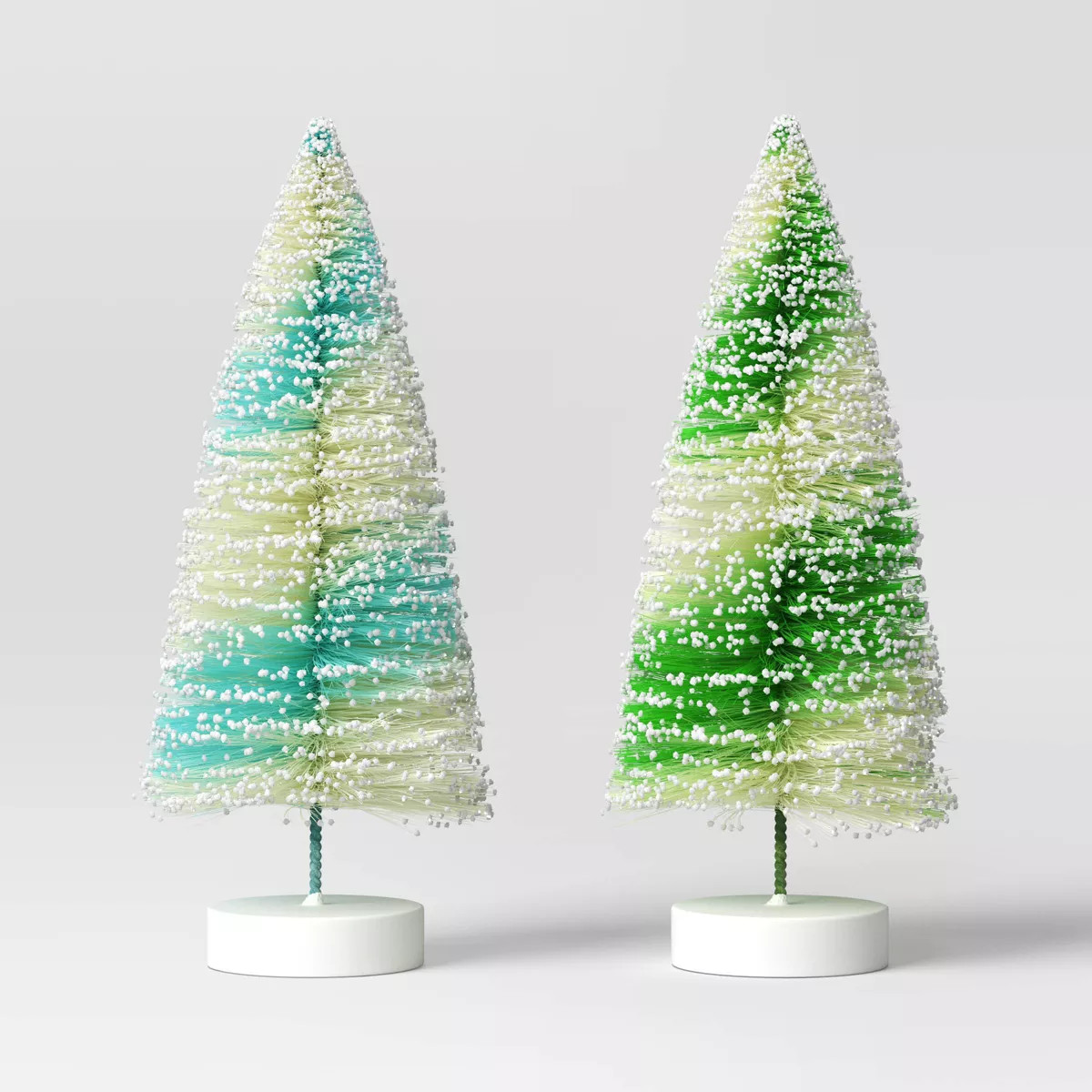 2pc 6" Sisal Bottle Brush Tree Christmas Figurine Set - Wondershop™ | Target