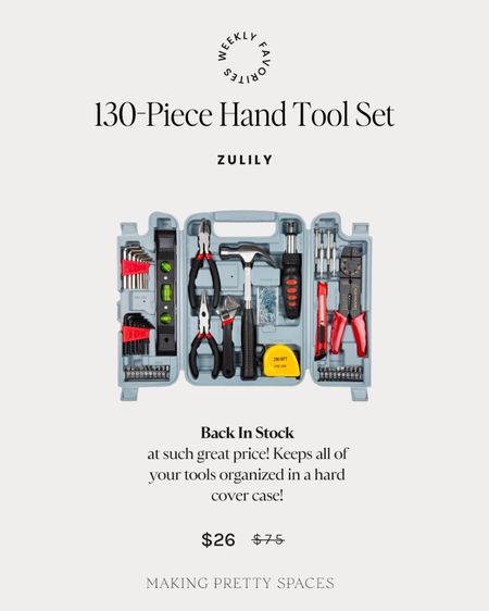 Shop this Zulily find that’s back in stock! A great 140 piece tool set. Perfect for the DIY’er or to store in your car. 
Zulily, sale, tools, diy, hardcover case
@zulily #zulilyfinds

#LTKsalealert #LTKhome #LTKFind