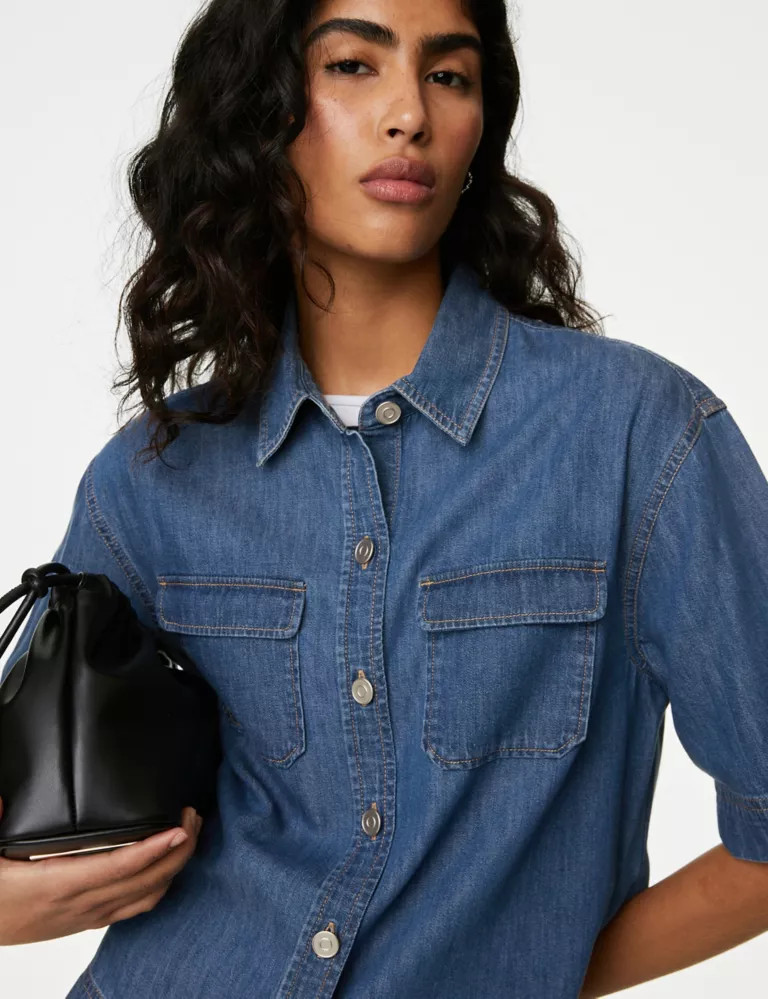 Denim Collared Shirt | Marks & Spencer (UK)