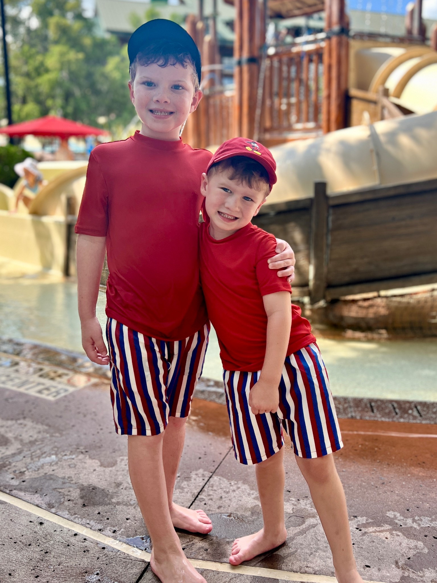 Matching boy red white and blue swim trunks. Spring break kids outfit for pool day. Disney resort day. 

#LTKSwim #LTKKids #LTKTravel