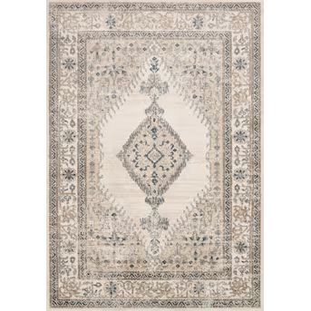Loloi 3 x 4 Oatmeal / Ivory Indoor Distressed/Overdyed Oriental Area Rug | Lowe's