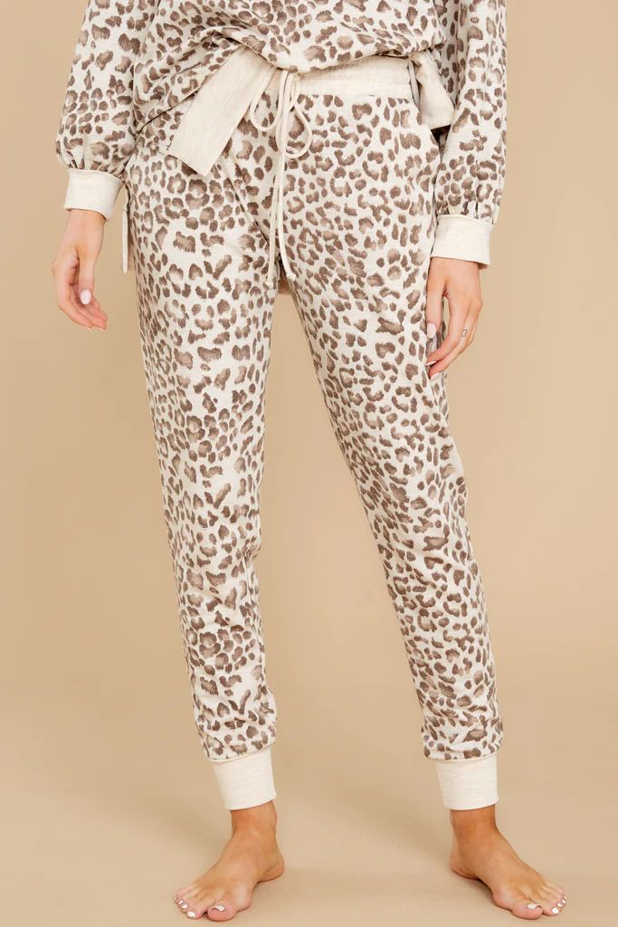 Let's Get Cozy Beige Leopard Print Jogger | Red Dress 