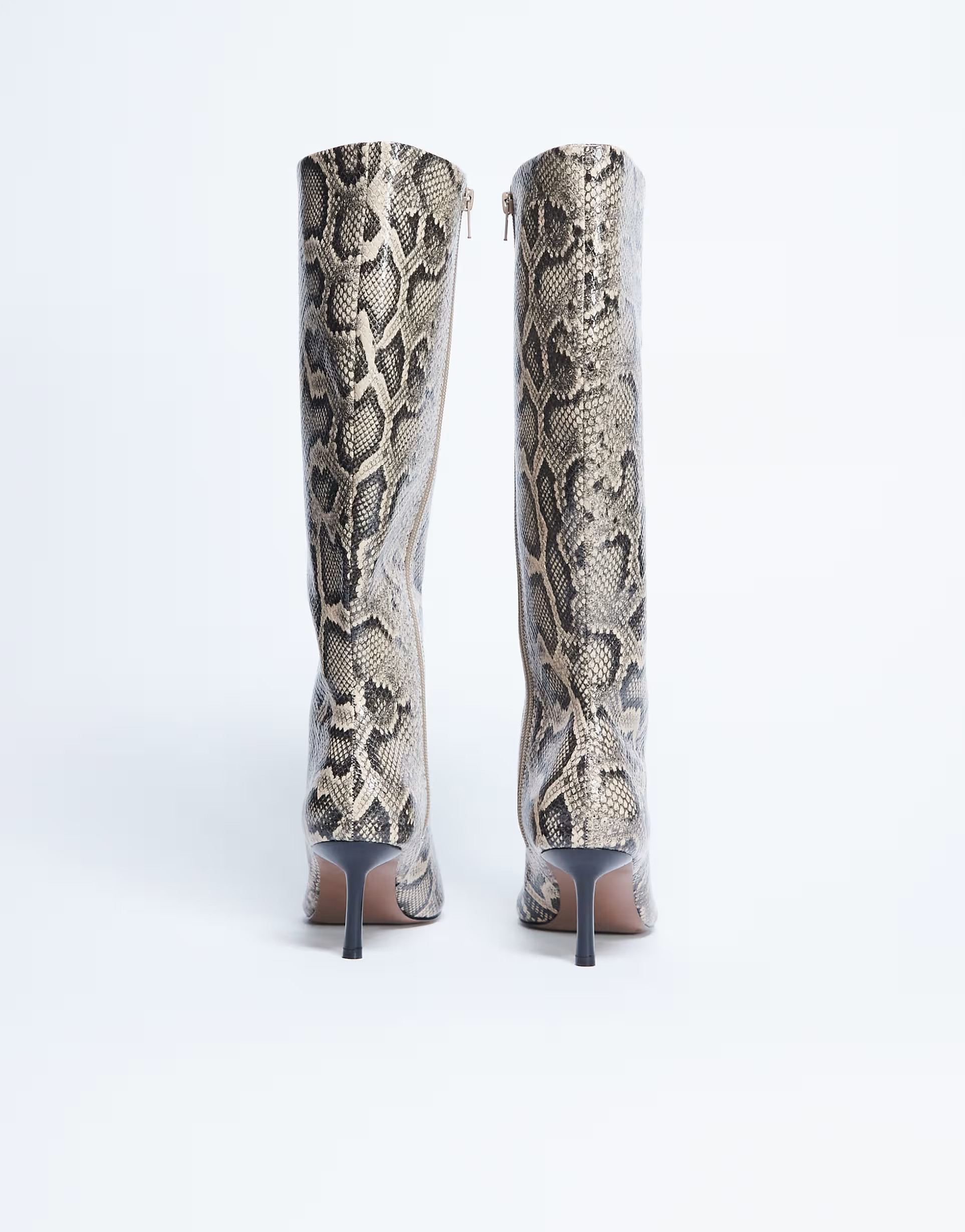 Topshop Tori knee high point toe boots in snake | ASOS (Global)