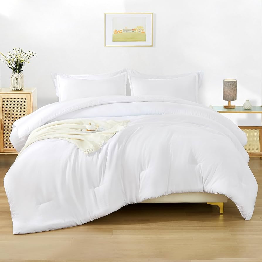 Andency White California King Comforter Set - 7 Pieces Bed in a Bag Cal King Bedding Comforter Se... | Amazon (US)