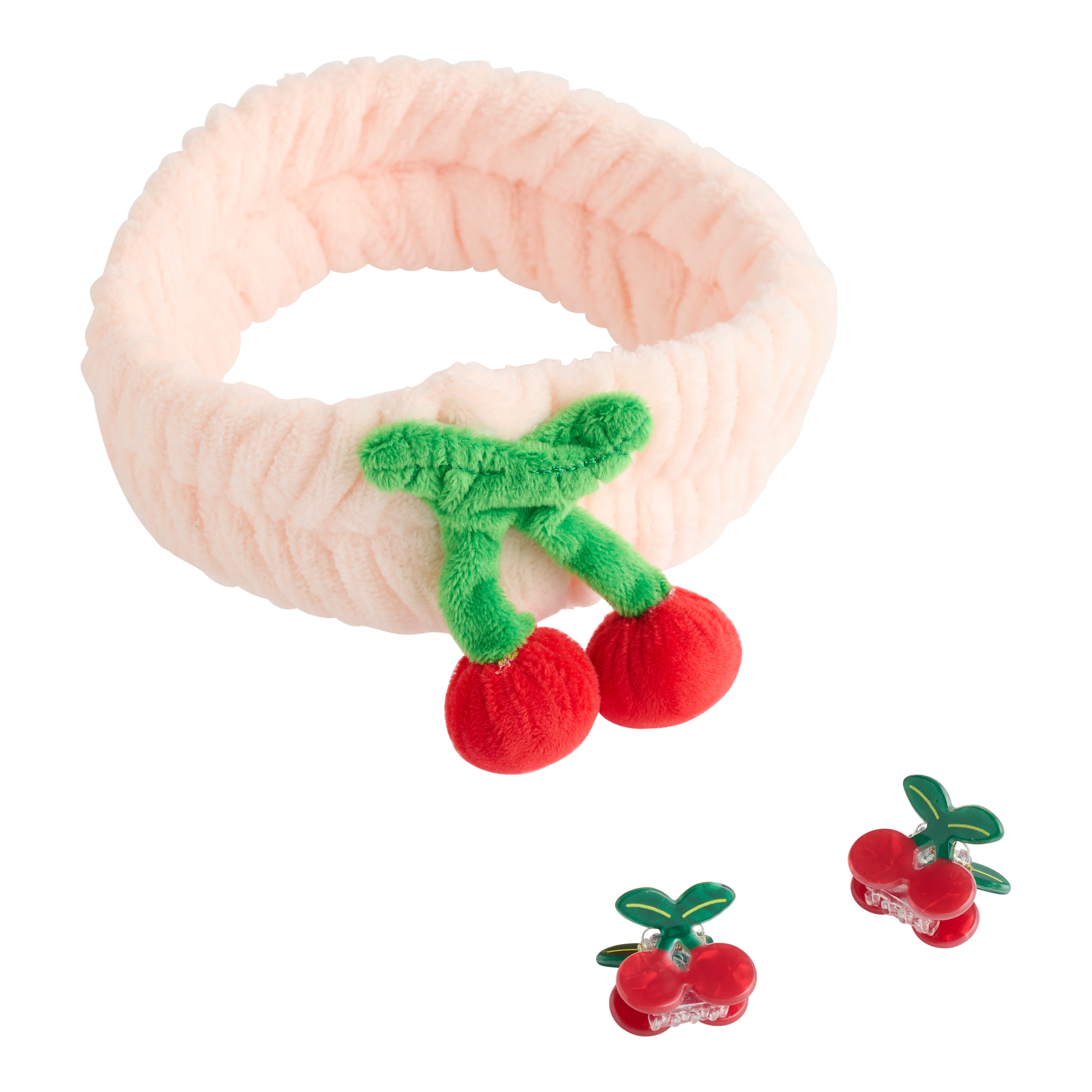 Cherry Spa Headband & Hair Clip Set 3 Piece | World Market