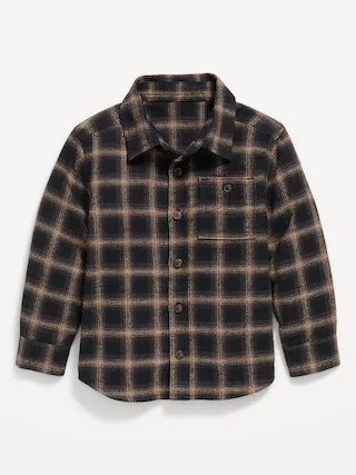 Long-Sleeve Plaid Flannel Pocket Shirt for Toddler Boys | Old Navy (CA)