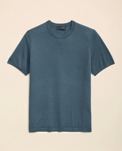 Lightweight Luxe All-Season Sweater, Short Sleeve Crewneck | Brooks Brothers