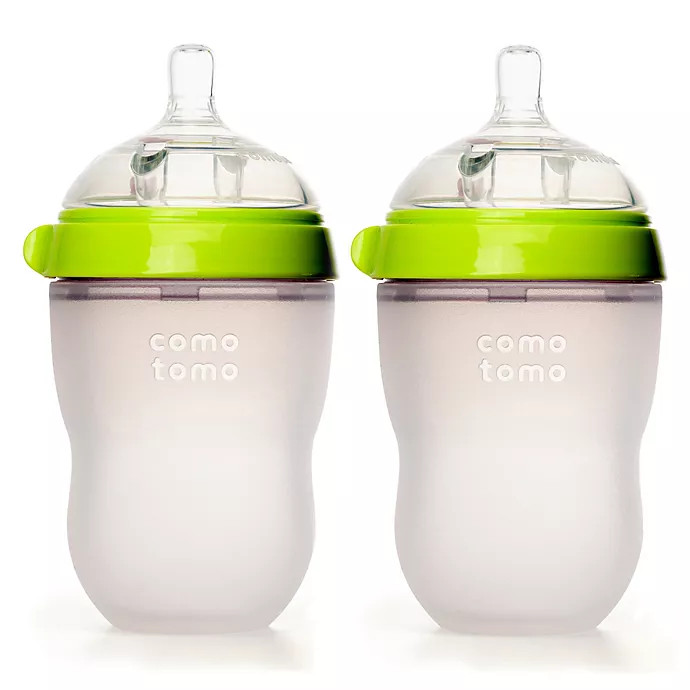 comotomo® 8-Ounce Baby Bottles in Green (2-Pack) | buybuy BABY