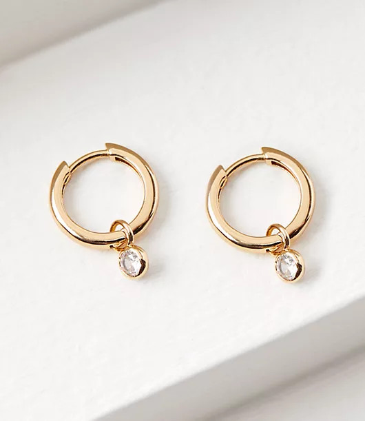 Loft Demi Fine Sparkle Huggie Earrings | LOFT