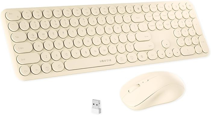 x UBOTIE Wireless Keyboard and Mouse Combo with 110 Round Keycaps, Power Switch, and Scissor-Swit... | Amazon (US)