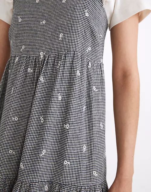 Embroidered Tiered Midi Dress in Gingham Check | Madewell