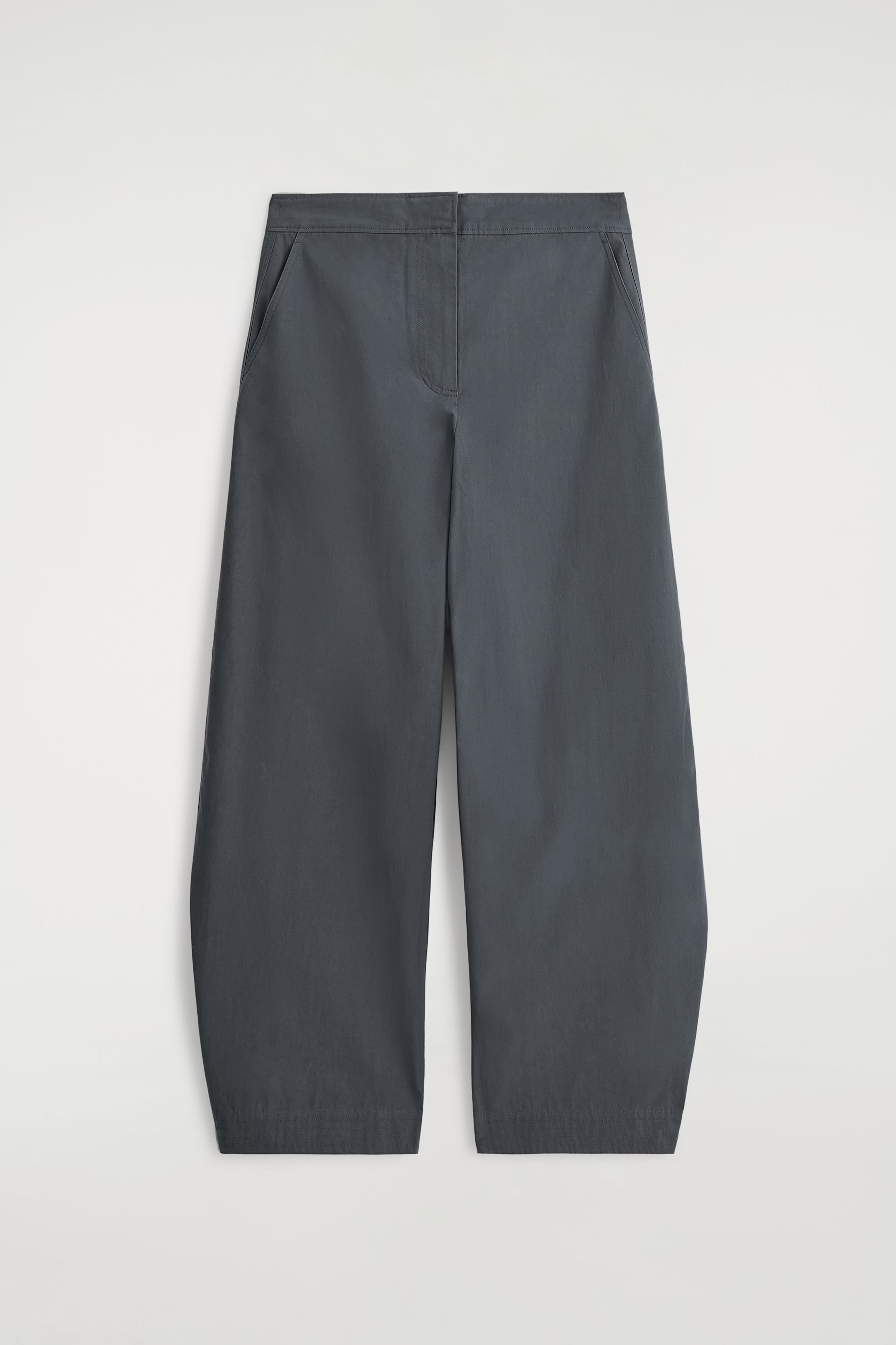 PIMA COTTON BARREL-LEG PANTS - DARK GRAY | COS | COS (EU)