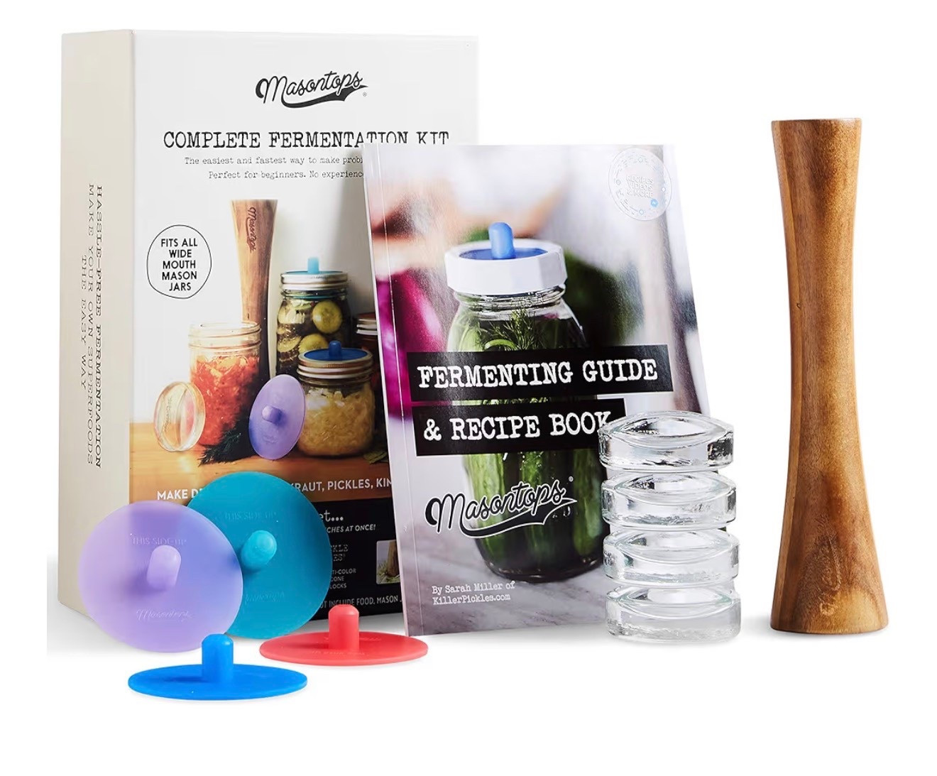 Complete Mason Jar Fermentation Kit - Pickle Kit, Sauerkraut Making Kit Kimchi Container - Fermentation Airlock Lids Wide Mouth Mason Jars

#LTKdayinmylife #LTKOver40 #LTKmorningroutine