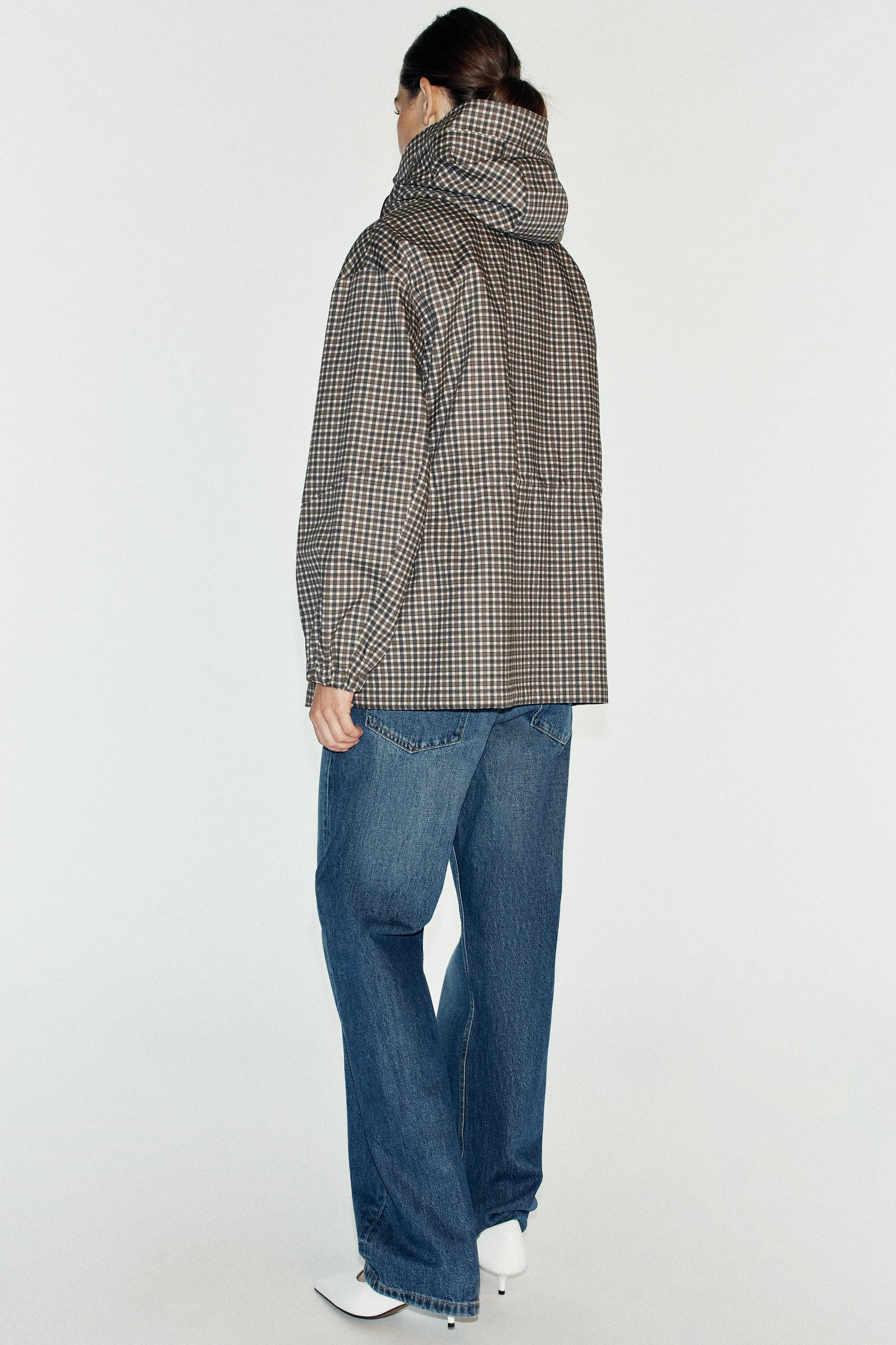 CHECKED HOODED JACKET | Zara UK
