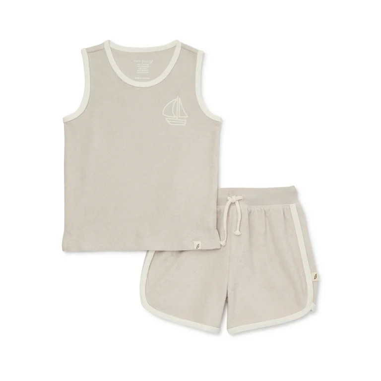 easy-peasy Toddler Boy Terry Cloth Tank Top and Shorts Outfit Set, 2-Piece, Sizes 12M-5T | Walmart (US)