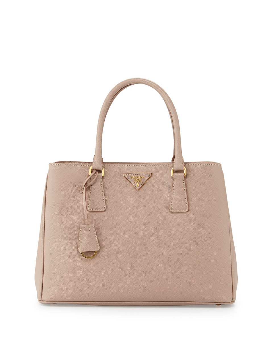 Prada Saffiano Small Gardeners Tote Bag, Blush (Cammeo) | Neiman Marcus