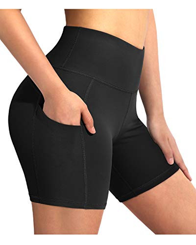 OMANTIC Yoga Shorts for Women - High Waist Stretch Biker Shorts with Side Pockets for Workout Run... | Amazon (US)