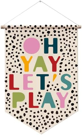 Kids Wall Banner Let's Play Wall Hanging Pennant Poster Playroom Wall Decor Educational Flag Colo... | Amazon (US)