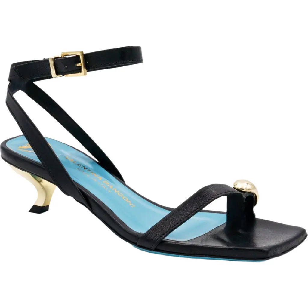 Valentina Rangoni Velia Ankle Strap Sandal in Black at Nordstrom, Size 9.5 | Nordstrom