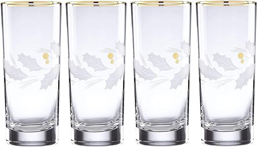Lenox Holiday Gold 4-Piece Highball Glass Set,16 ounce | Amazon (US)