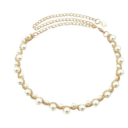 Fashion Pearl Waist Chain Handmade Beading Wedding Belt Bridal Pearl Belt Wedding Dress Sash Belt (Pearl Color) | Walmart (US)