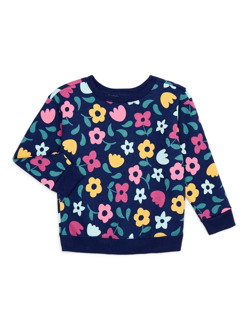 Garanimals Toddler Girl Printed Fleece Sweatshirt with Long Sleeves, Sizes 2T-5T | Walmart (US)