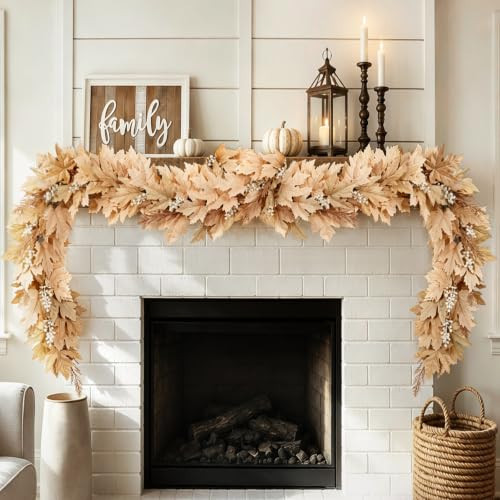 Fall Decorations for Home, 6Ft Artificial Berry Cypress Leaves Fall Garland | Amazon (US)