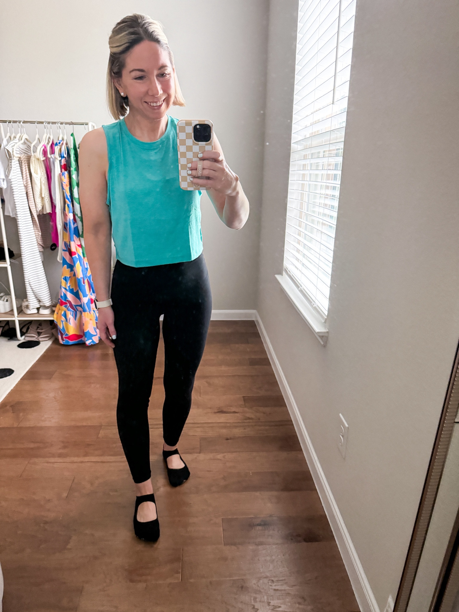 Workout outfit / barre outfit / leggings / tank top 

Leggings size xs

Barre socks / grip socks 

Sports bra size s 

Tank top size small 

Everything true to size and come in other colors 

#LTKover40 #LTKfindsunder50 #LTKfitness