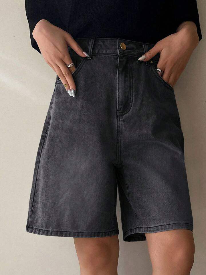 DAZY Slant Pocket Denim Shorts | SHEIN
