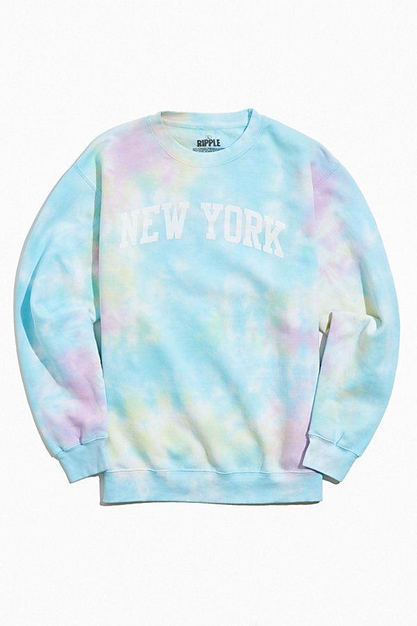 New York Collegiate Tie-Dye Crew Neck Sweatshirt | Urban Outfitters (US and RoW)