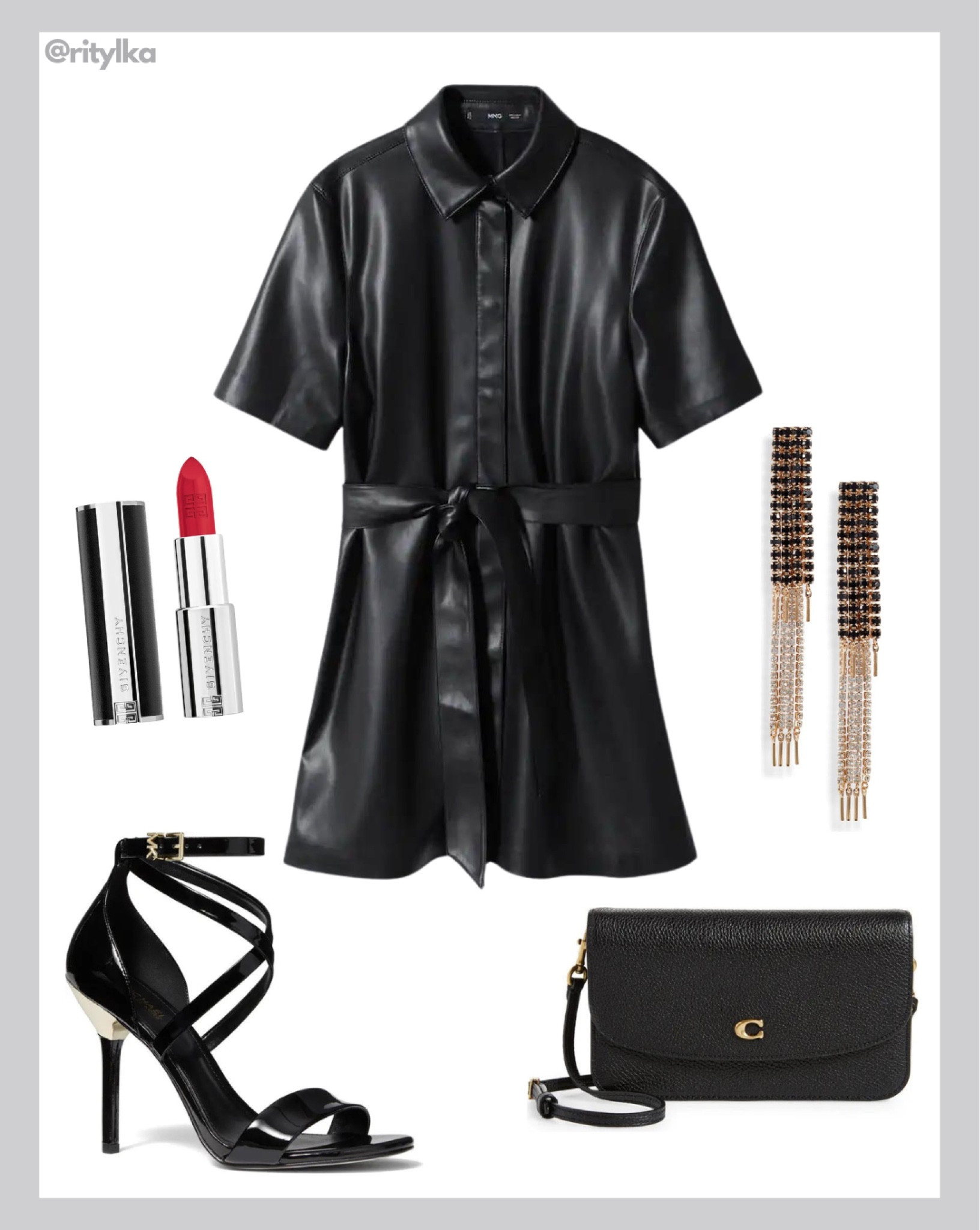 Party outfit 
 
Little black dress
Black leather dress
Mango dress
Black designer bags
Black heels
Gold earrings 

#nightoutoutfit #partydress #prom2023 #springoutfits2023 #spring2023fashion

#LTKbeauty #LTKunder100 #LTKSeasonal