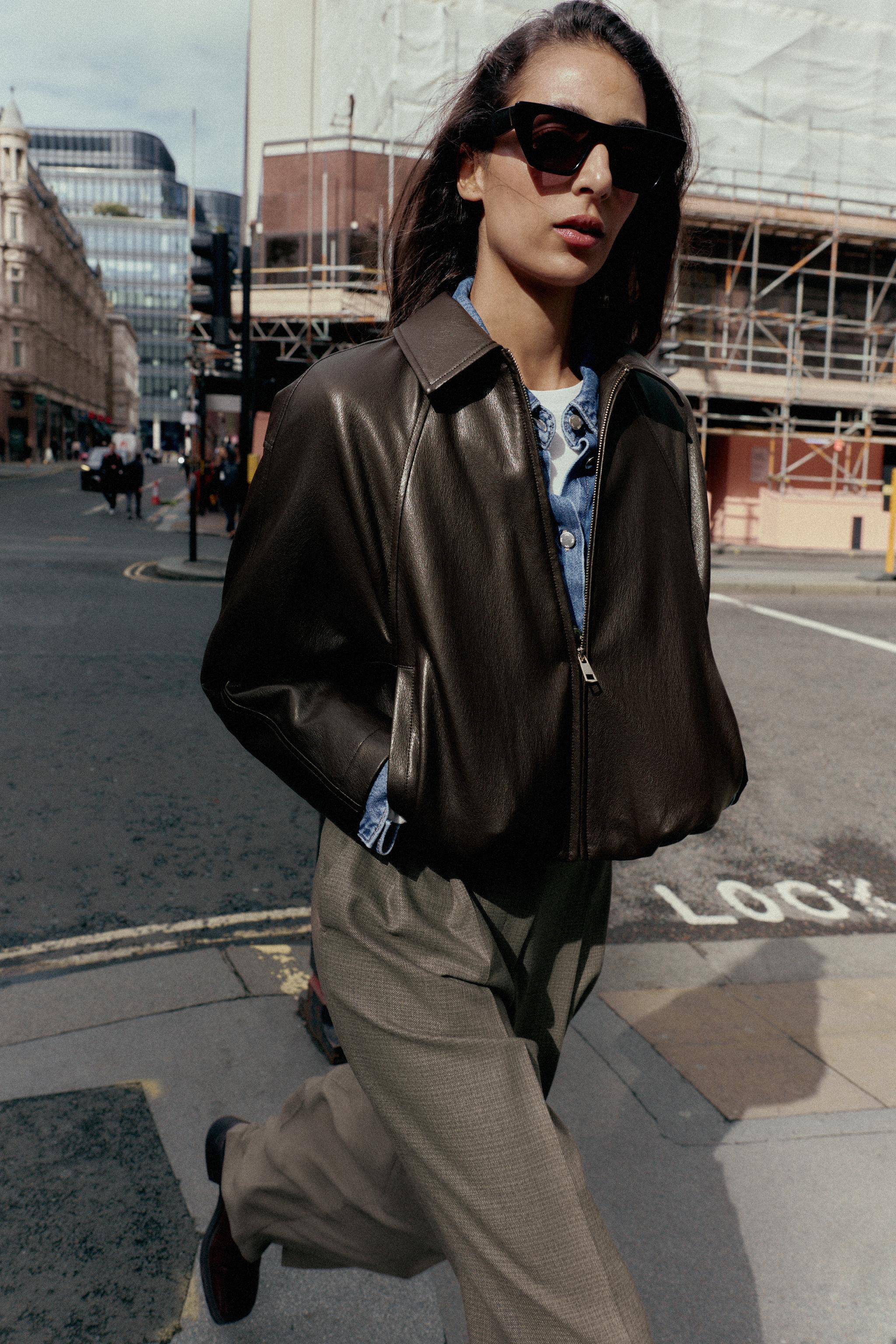 FAUX LEATHER BOMBER JACKET | Zara UK