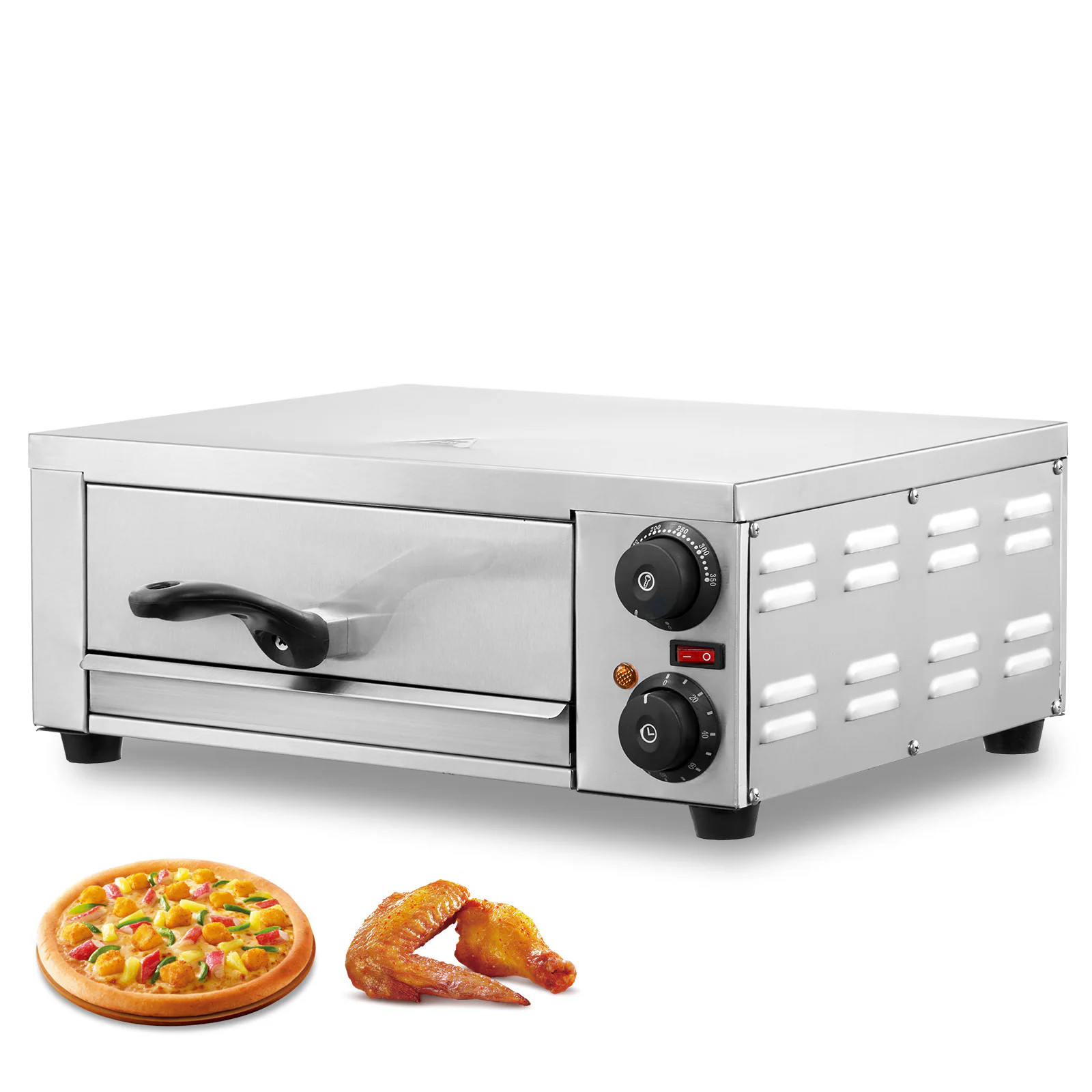 VEVOR 12-IN 1500W Pizza Oven Stainless steel Hearth Electric Indoor/Outdoor Pizza Oven | CLMDRPSLDCSXBI3U5V1 | Lowe's
