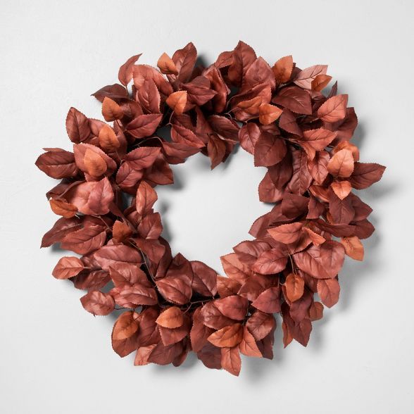 24" Faux Rust Aspen Leaves Wreath - Hearth & Hand™ with Magnolia | Target